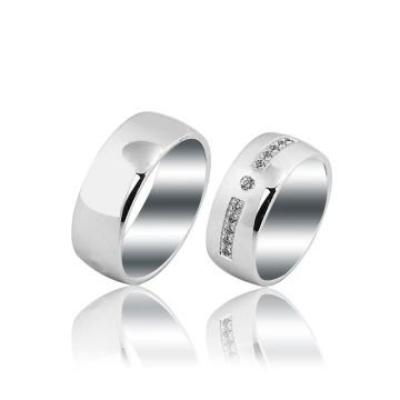 Beelo Gold 14K Altın 8 mm Alyans İkili Set Yüzük