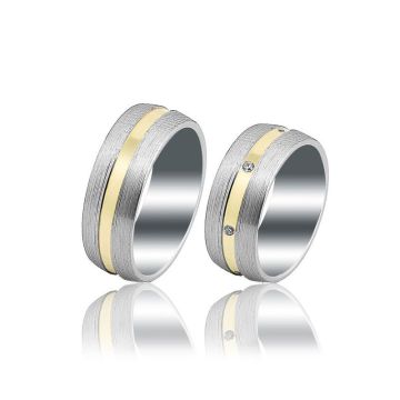 Beelo Gold 14K Altın 8 mm Alyans İkili Set Yüzük