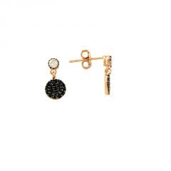 Beelo Gold 14K  Zirkon Tasarım  Altın Küpe