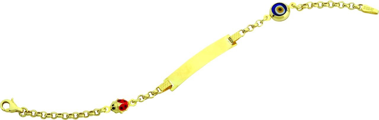 Beelo Gold 14K Altın Uğur Böceği Çocuk Nazar Bileklik CMK079