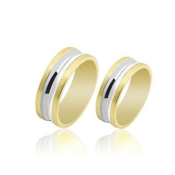 Beelo Gold 14K Altın 7 mm Alyans İkili Set Yüzük