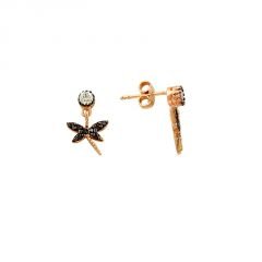 Beelo Gold 14K  Zirkon Yusufçuk Altın Küpe