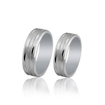 Beelo Gold 14K Altın 7 mm Alyans İkili Set Yüzük