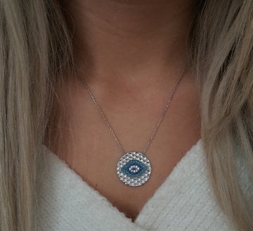 Beelo Silver 925K Gümüş Nazar Göz Kolye