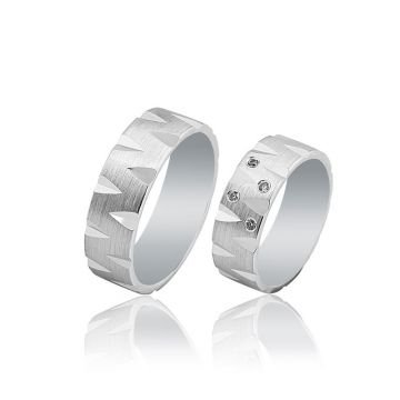 Beelo Gold 14K Altın 7 mm Alyans İkili Set Yüzük