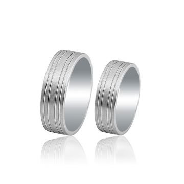 Beelo Gold 14K Altın 7 mm Alyans İkili Set Yüzük