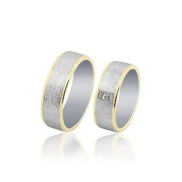 Beelo Gold 14K Altın 7 mm Alyans İkili Set Yüzük
