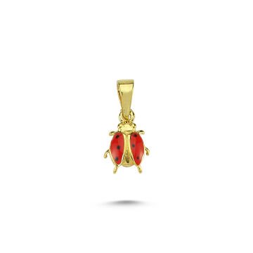 Beelo Gold 14K Altın Uğur Böceği Şans Kolye Ucu