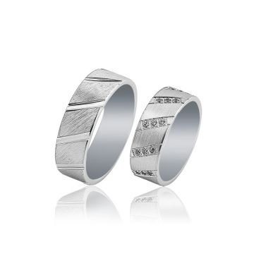 Beelo Gold 14K Altın 7 mm Alyans İkili Set Yüzük