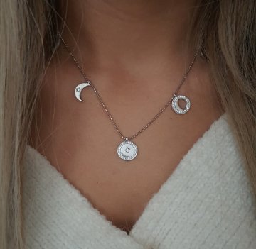 Beelo Silver 925K Gümüş Ayın Evreleri  Kolye