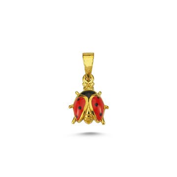 Beelo Gold 14K Altın Uğur Böceği Şans Kolye Ucu