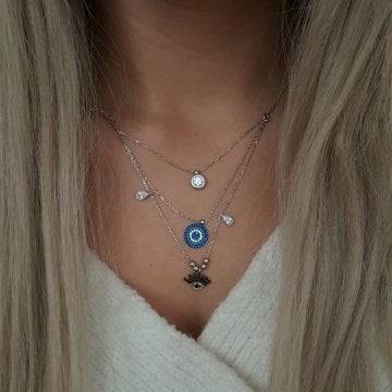 Beelo Silver 925K Gümüş Kombin Kolye