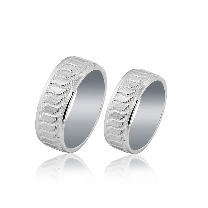 Beelo Gold 14K Altın 7 mm Alyans İkili Set Yüzük