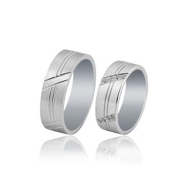 Beelo Gold 14K Altın 7 mm Alyans İkili Set Yüzük