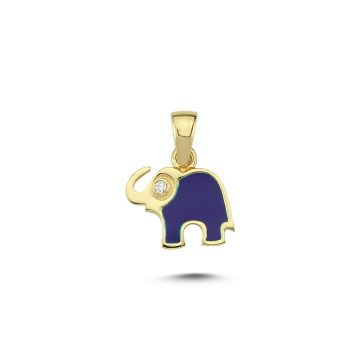 Beelo Gold 14K Altın Fil Mineli Kolye Ucu
