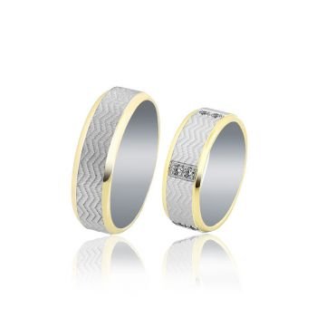 Beelo Gold 14K Altın 7 mm Alyans İkili Set Yüzük
