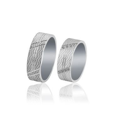 Beelo Gold 14K Altın 7 mm Alyans İkili Set Yüzük