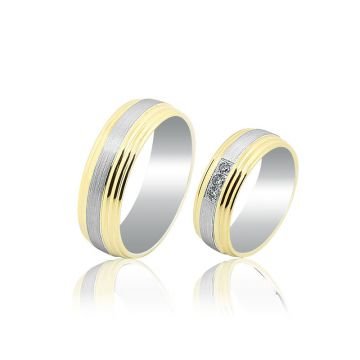 Beelo Gold 14K Altın 7 mm Alyans İkili Set Yüzük
