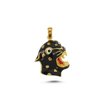 Beelo Gold 14K Altın Panter Başı Mineli Kolye Ucu