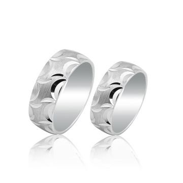 Beelo Gold 14K Altın 7 mm Alyans İkili Set Yüzük