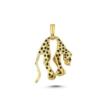 Beelo Gold 14K Altın Panter Mineli Kolye Ucu
