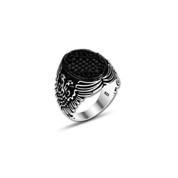 Beelo Silver 925K Gümüş Siyah Zirkon Taşlı Yüzük