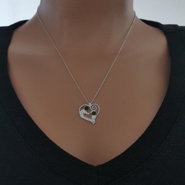 925K Gümüş Anne Bebek Kolye