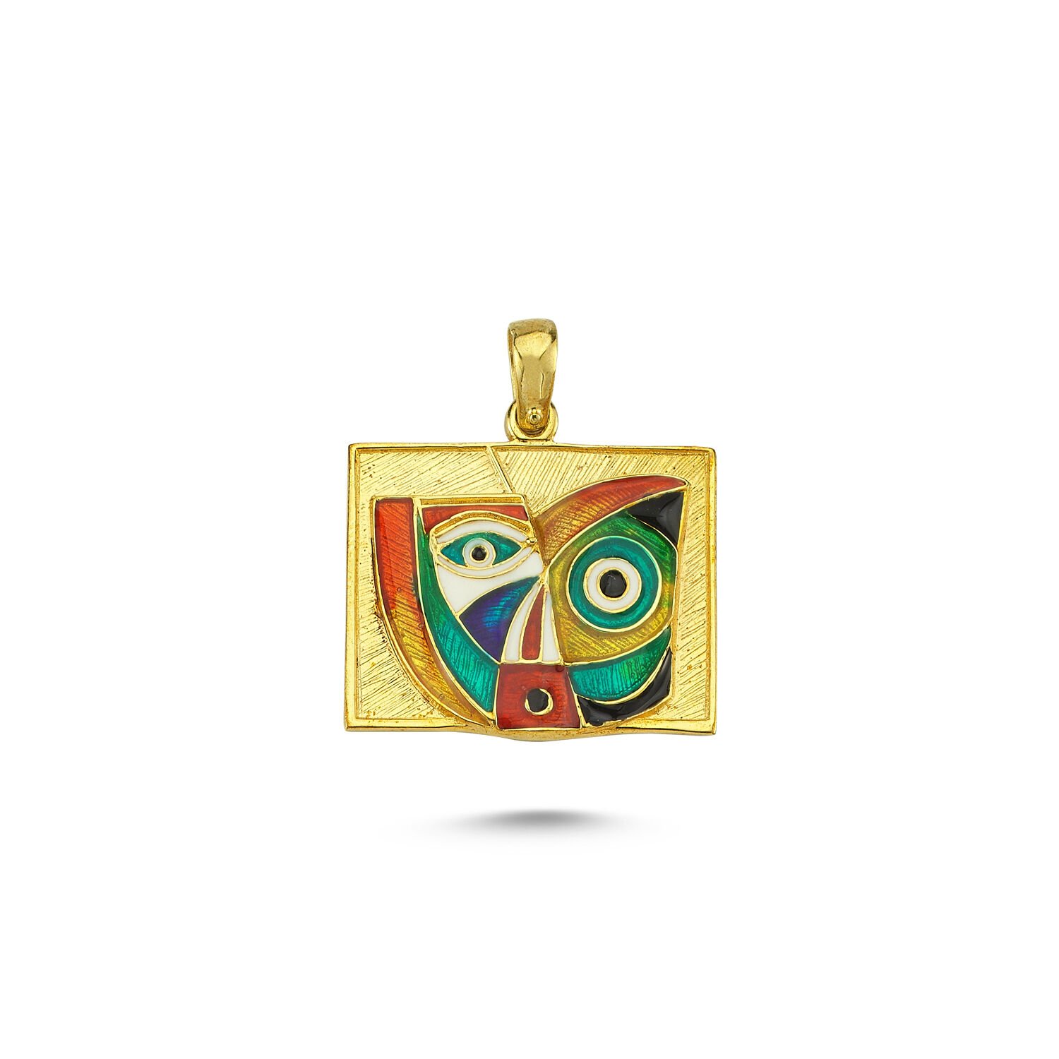 Beelo Gold 14K Altın Modernist Anthony Quin Mineli Kolye Ucu
