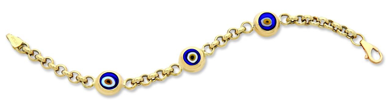 Beelo Gold 14K Altın Çocuk Nazar Bileklik CSR033