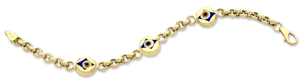 Beelo Gold 14K Altın Çocuk Nazar Bileklik CSR034