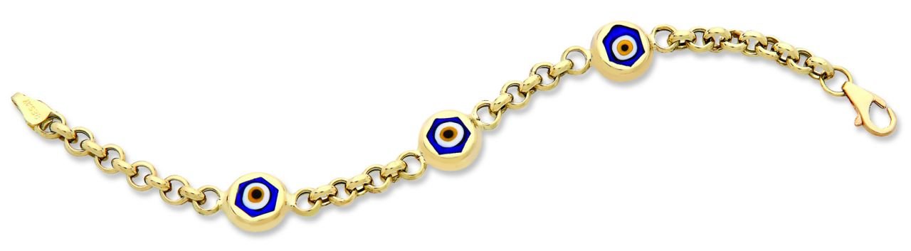 Beelo Gold 14K Altın Çocuk Nazar Bileklik CSR035