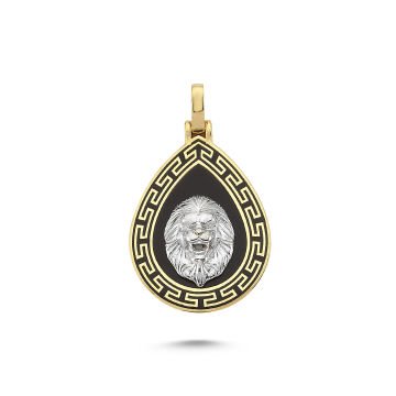 Beelo Gold 14K Altın Aslan Başı Mineli Kolye Ucu