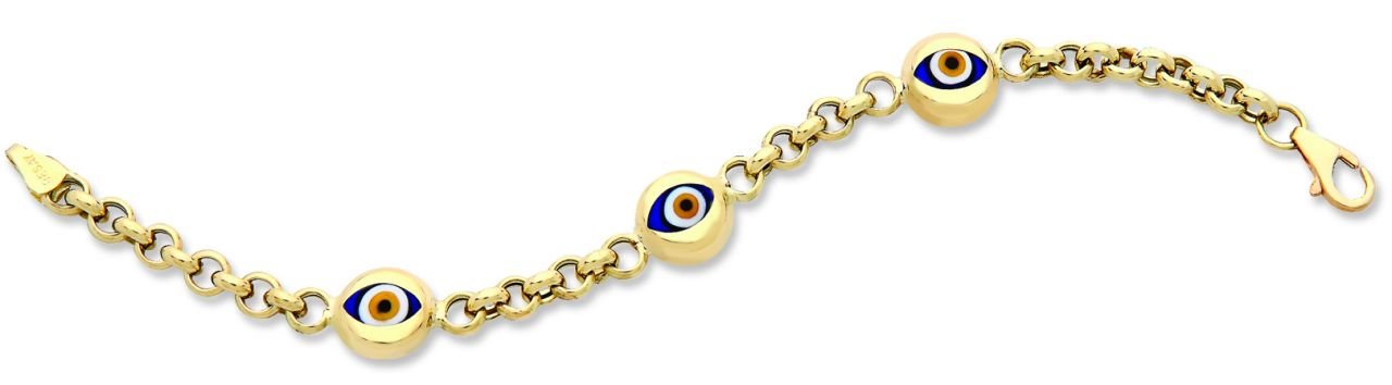 Beelo Gold 14K Altın Çocuk Nazar Bileklik CSR037