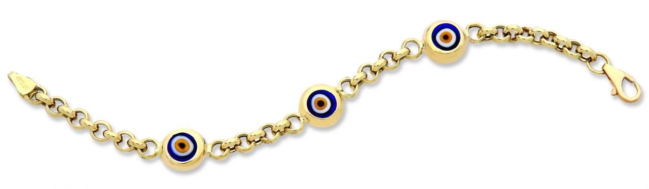 Beelo Gold 14K Altın Çocuk Nazar Bileklik CSR038
