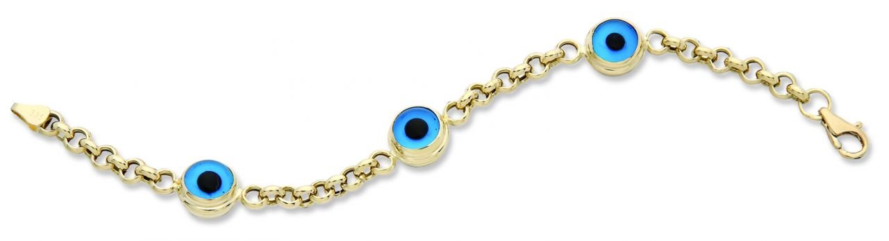 Beelo Gold 14K Altın Çocuk Nazar Bileklik CSR043