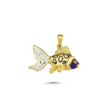 Beelo Gold 14K Altın Balık Mineli Kolye Ucu