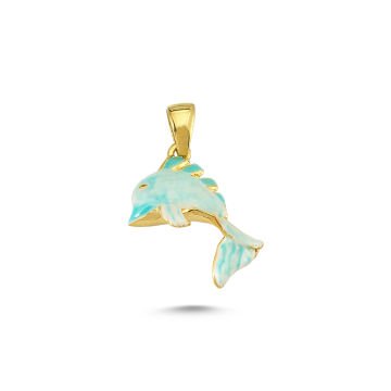 Beelo Gold 14K Altın Balık Mineli Kolye Ucu