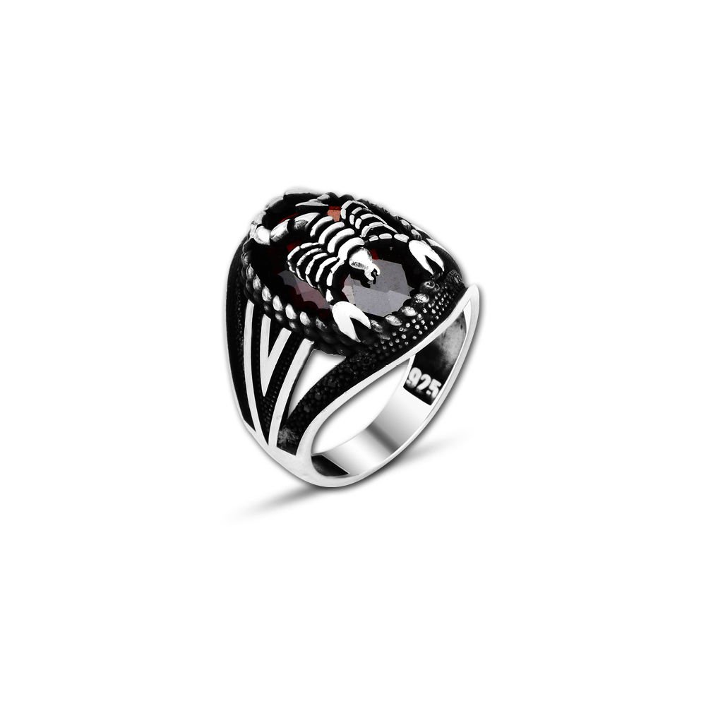 Beelo Silver 925K Gümüş Siyah Zirkon Taşlı Akrep Yüzük