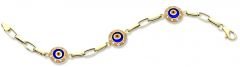 Beelo Gold 14K Altın Çocuk Nazar Bileklik CT001