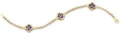 Beelo Gold 14K Altın Yonca Çocuk Nazar Bileklik CT005