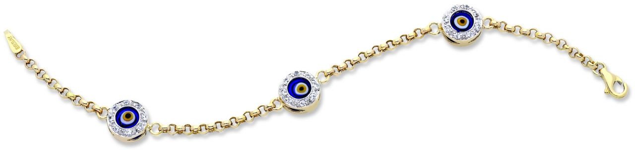 Beelo Gold 14K Altın Çocuk Nazar Bileklik CT009