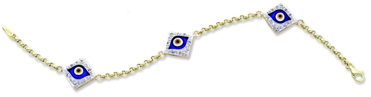 Beelo Gold 14K Altın Çocuk Nazar Bileklik CT016