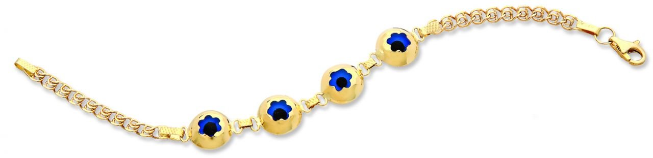 Beelo Gold 14K Altın Papatya Çocuk Nazar Bileklik CZT002