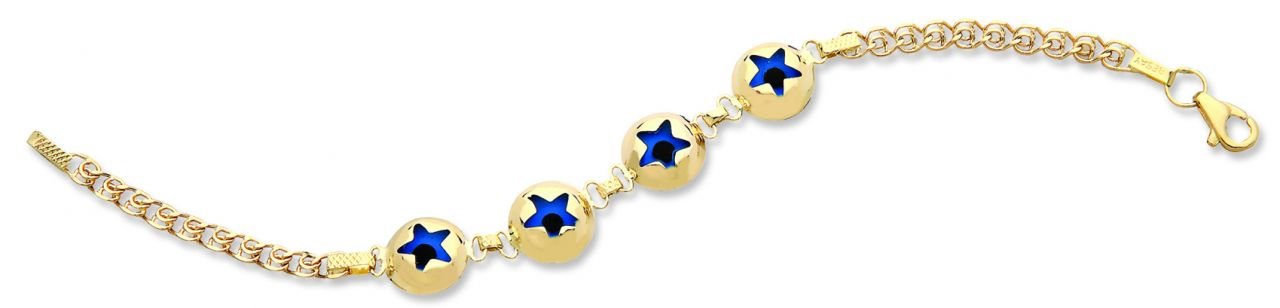 Beelo Gold 14K Altın Yıldız Çocuk Nazar Bileklik CZT005