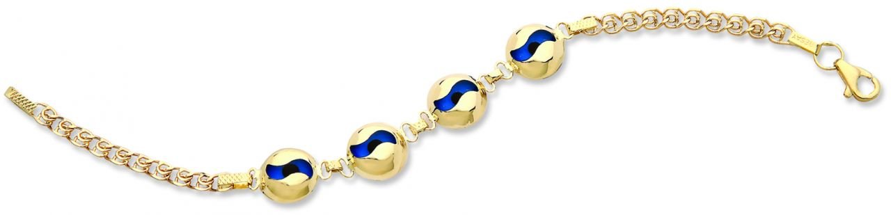 Beelo Gold 14K Altın Çocuk Nazar Bileklik CZT006