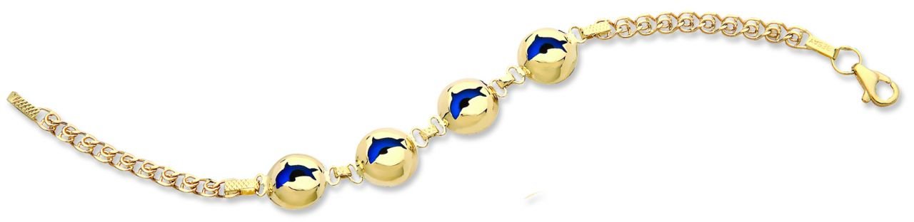 Beelo Gold 14K Altın Balık Çocuk Nazar Bileklik CZT007