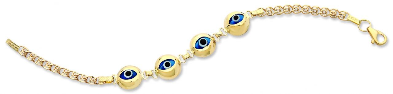 Beelo Gold 14K Altın Çocuk Nazar Bileklik CZT009