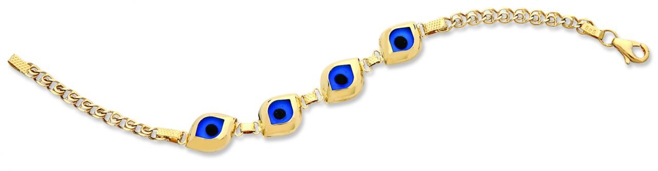 Beelo Gold 14K Altın Çocuk Nazar Bileklik CZT012