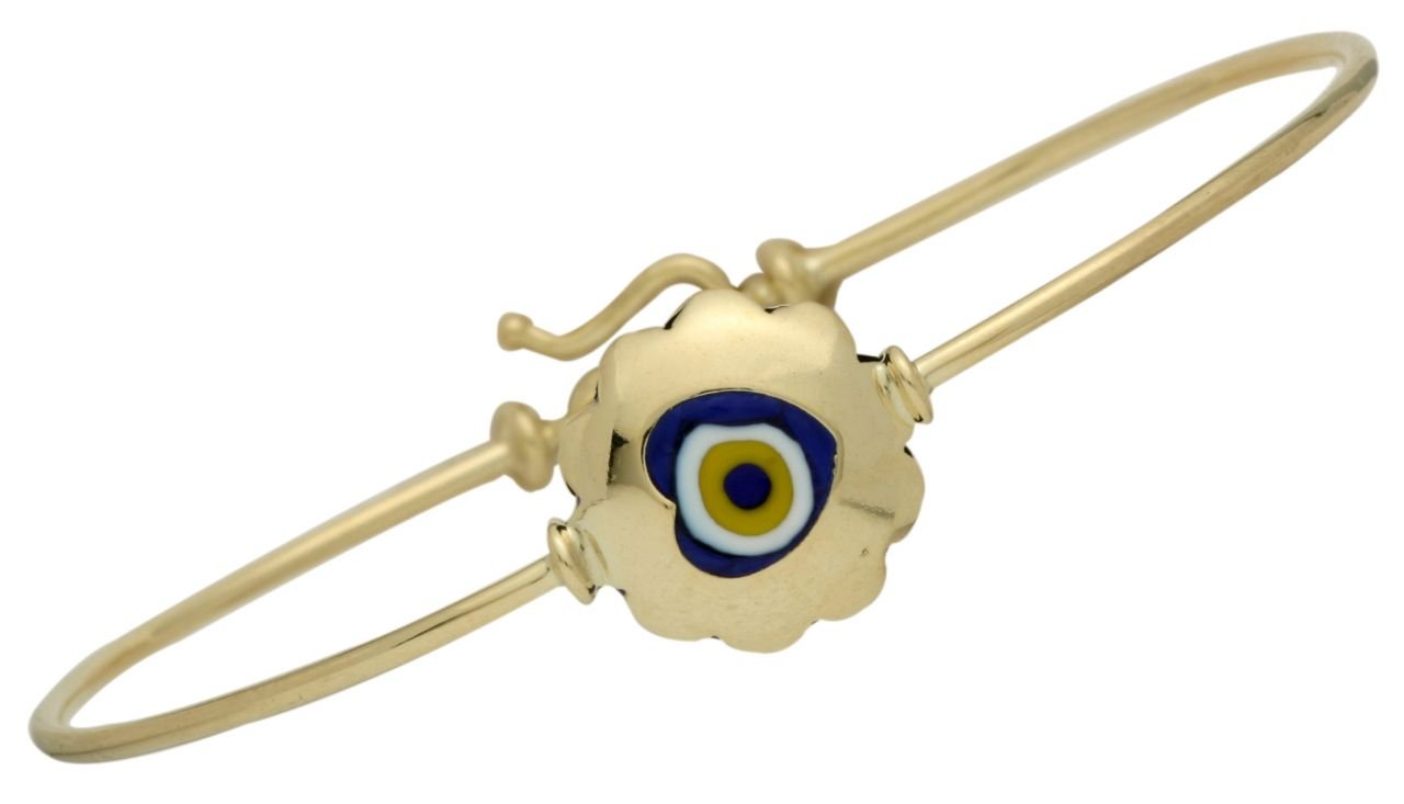 Beelo Gold  14K Altın Kalp Çocuk Nazar Bilezik CB004