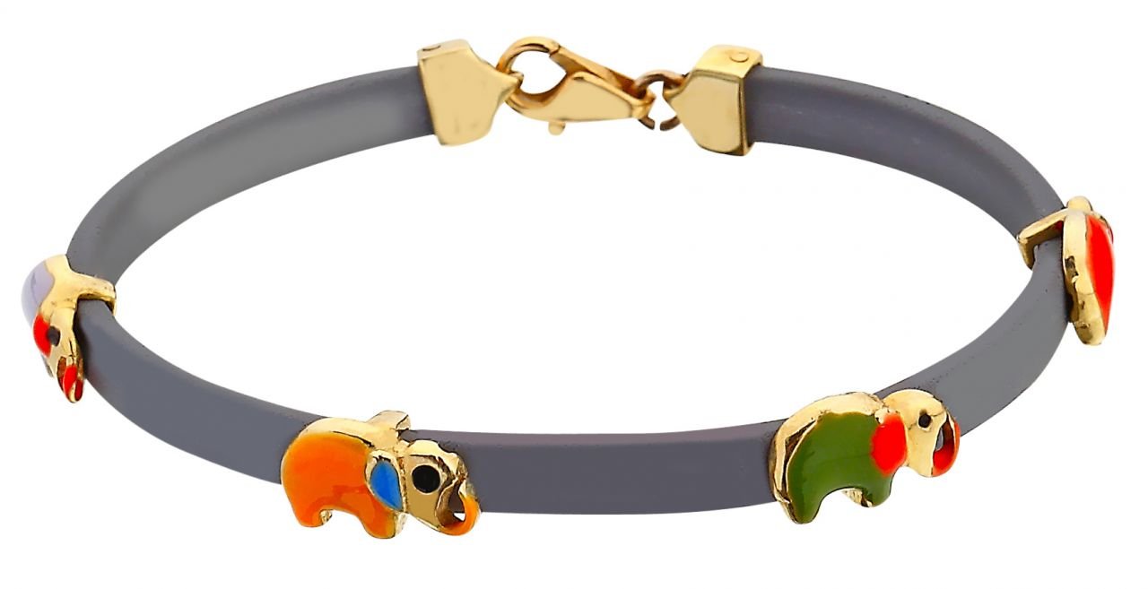 Beelo Gold  14K Altın Renkli Fil Bereket Çocuk Bilezik CK004